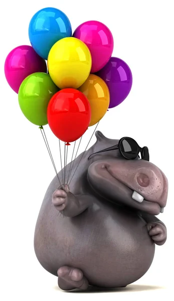 Personaje de dibujos animados celebración de globos — Foto de Stock