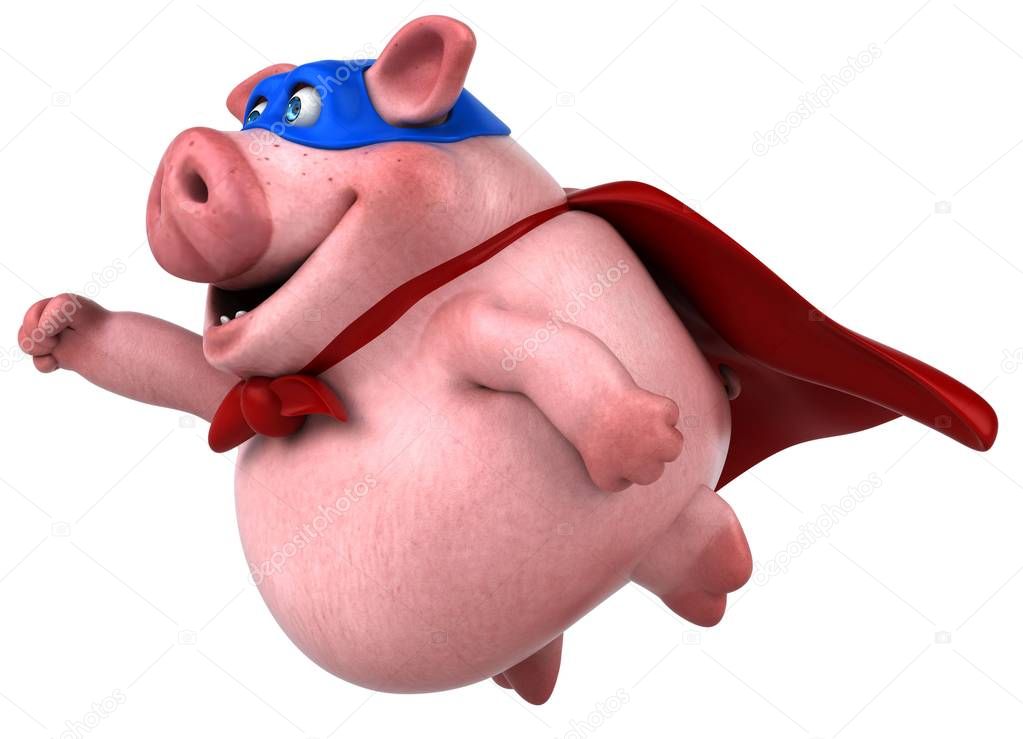  pig in super  hero costume 