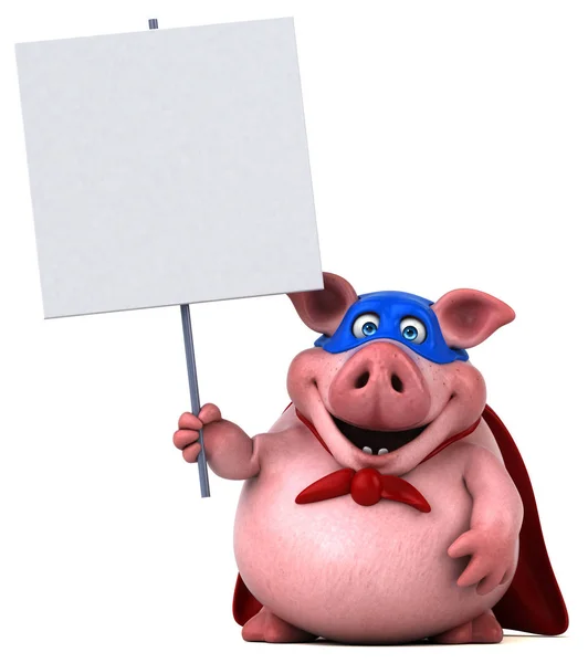 Fun pig holding card — Stock Photo, Image