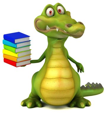 kitap tutan çizgi film karakteri 