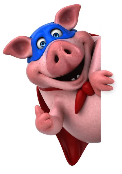 Porc portant costume super héros — Photo