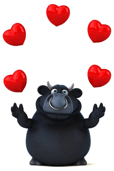 Personagem de desenho animado segurando corações — Fotografia de Stock