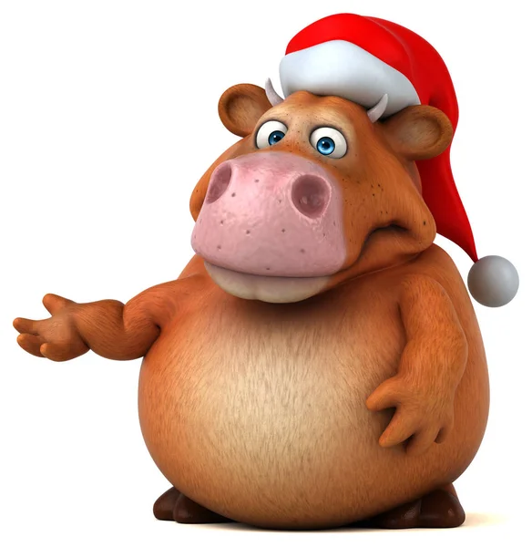 Cartoon character wearing santa hat — Stock Photo, Image