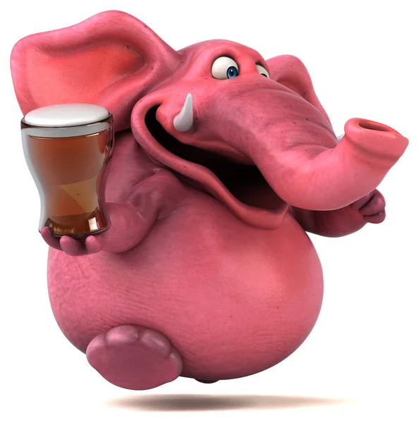 Cartoon character holding beer — Stock Photo, Image