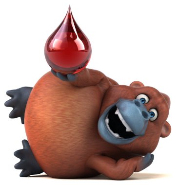 kan damlası tutan çizgi film karakteri 