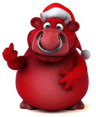 çizgi film karakteri giyen Noel Baba şapkası