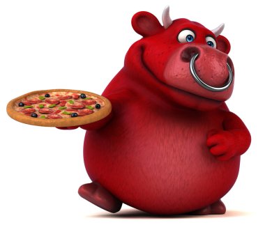  çizgi film karakteri pizza holding 