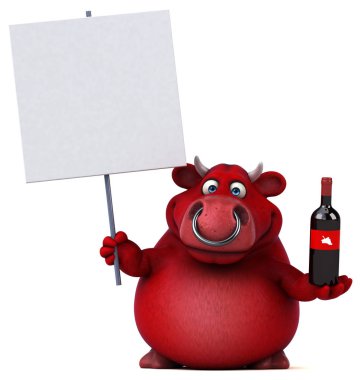   çizgi film karakteri şarap holding