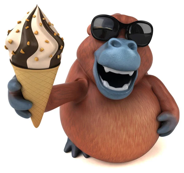 Персонаж мультфильма держит мороженое — стоковое фото