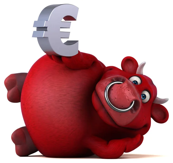 Tecknad karaktär innehav euro — Stockfoto