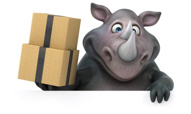 kutuları tutarak çizgi film karakteri