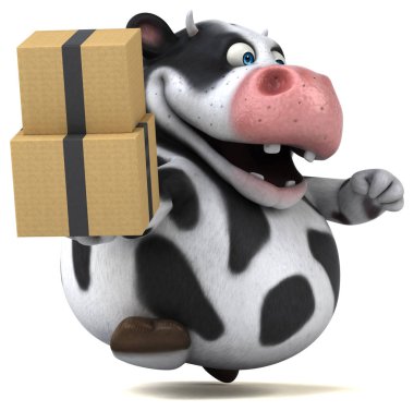 kutuları tutarak çizgi film karakteri