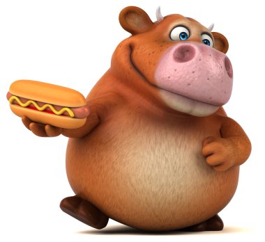  çizgi film karakteri hotdog holding 