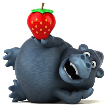 Komik goril holding çilek 