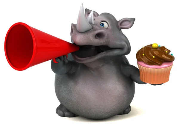 Personaj de desene animate care deține cupcake — Fotografie, imagine de stoc