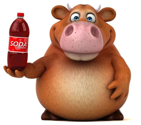 Personagem de desenho animado segurando refrigerante — Fotografia de Stock