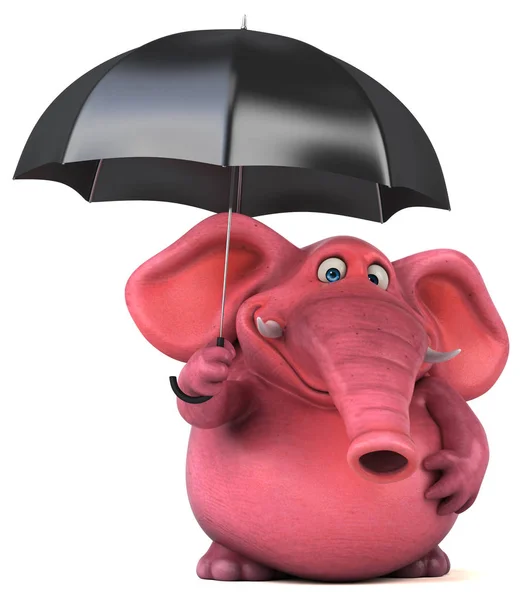 Elefante divertido com guarda-chuva — Fotografia de Stock