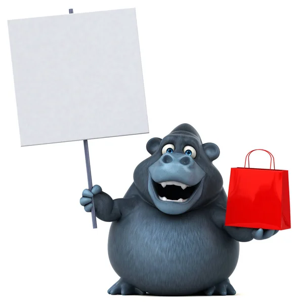 Rolig gorilla innehav väska — Stockfoto