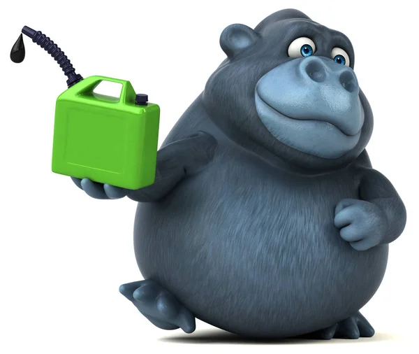 Funny  gorilla holding  oil — Stock Photo, Image