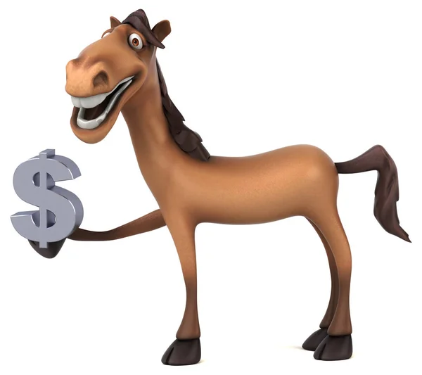 Personaje de dibujos animados celebración de dólar — Foto de Stock