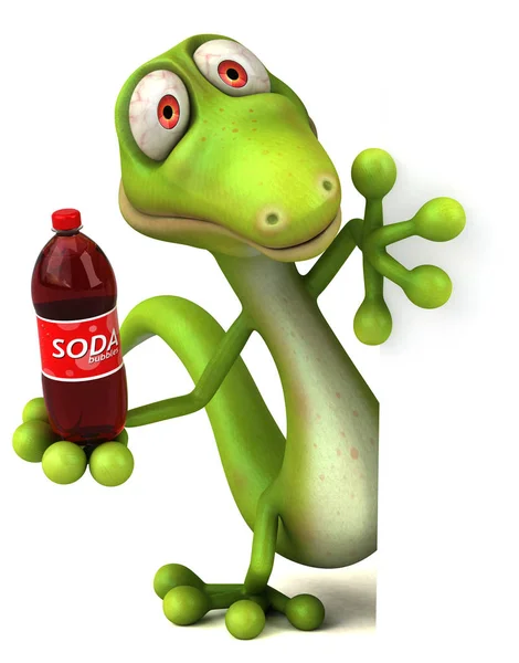 ソーダを保持している漫画のキャラクター — ストック写真