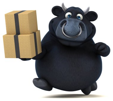 kutuları tutarak çizgi film karakteri