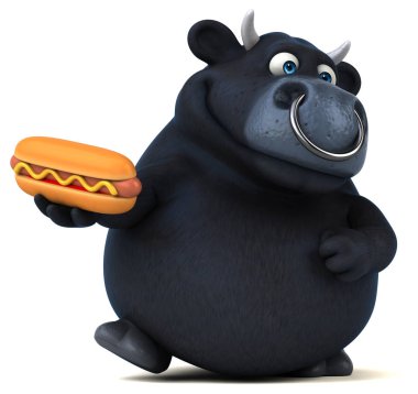 çizgi film karakteri hotdog holding 