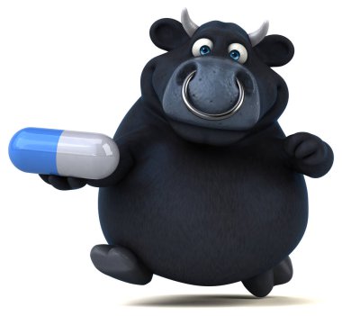 çizgi film karakteri holding hap 