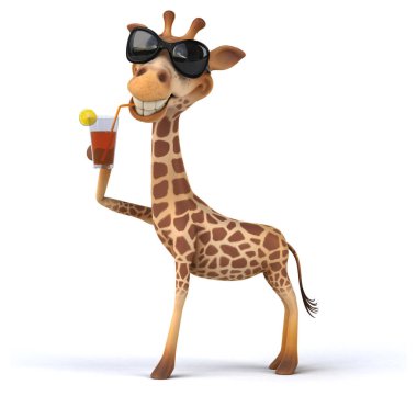 cartoon character holding drink  clipart