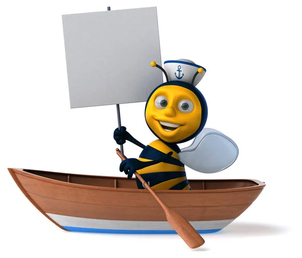 Pszczoła w łodzi wioślarstwo — Zdjęcie stockowe