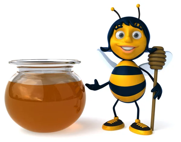 Abeille amusante avec miel — Photo