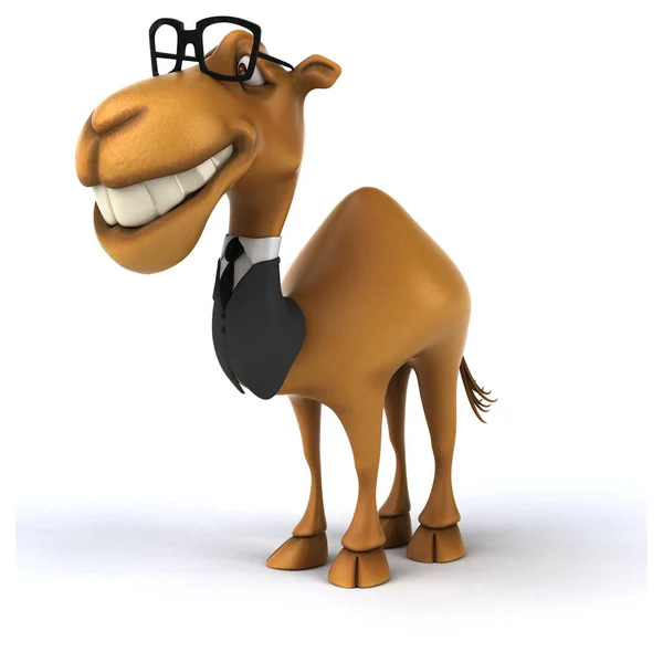 穿西装戴着眼镜的有趣骆驼 — 图库照片