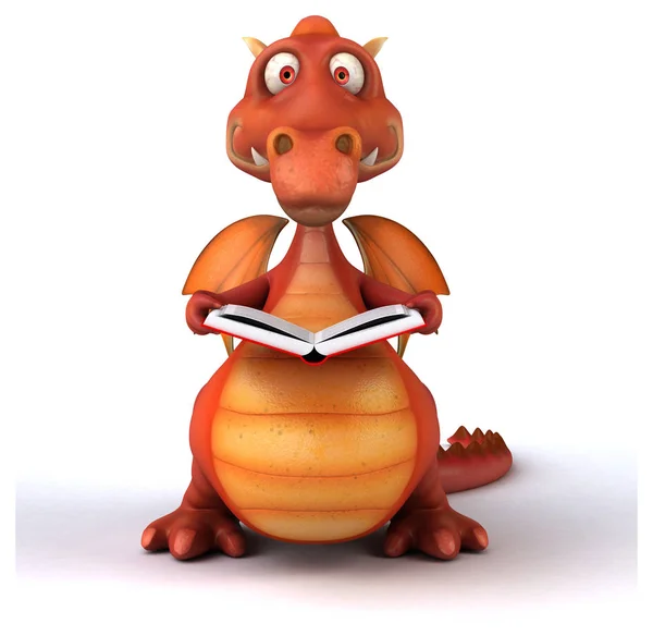 Cartoon personagem segurando livro — Fotografia de Stock
