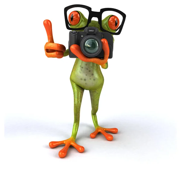 Cartoon karakter bedrijf camera — Stockfoto