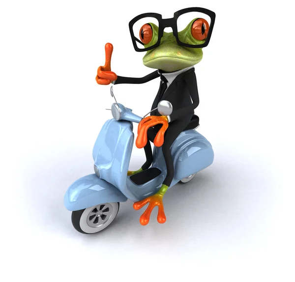 자전거탄 개구리 — 스톡 사진