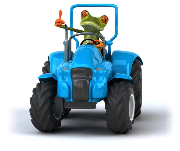 Frog jazdy ciągnika — Zdjęcie stockowe