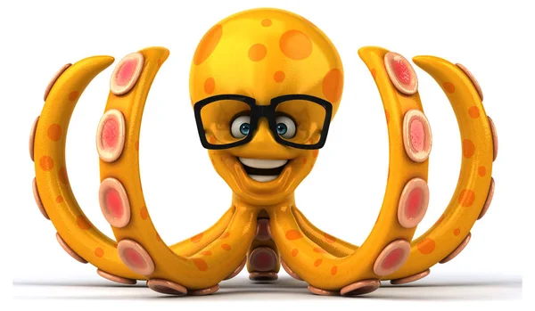 Octopus cartoon character — Stock Photo, Image