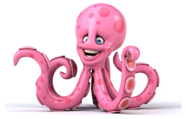 Oktopus-Zeichentrickfigur — Stockfoto