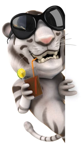 Tiger holding drink — Stock Photo, Image