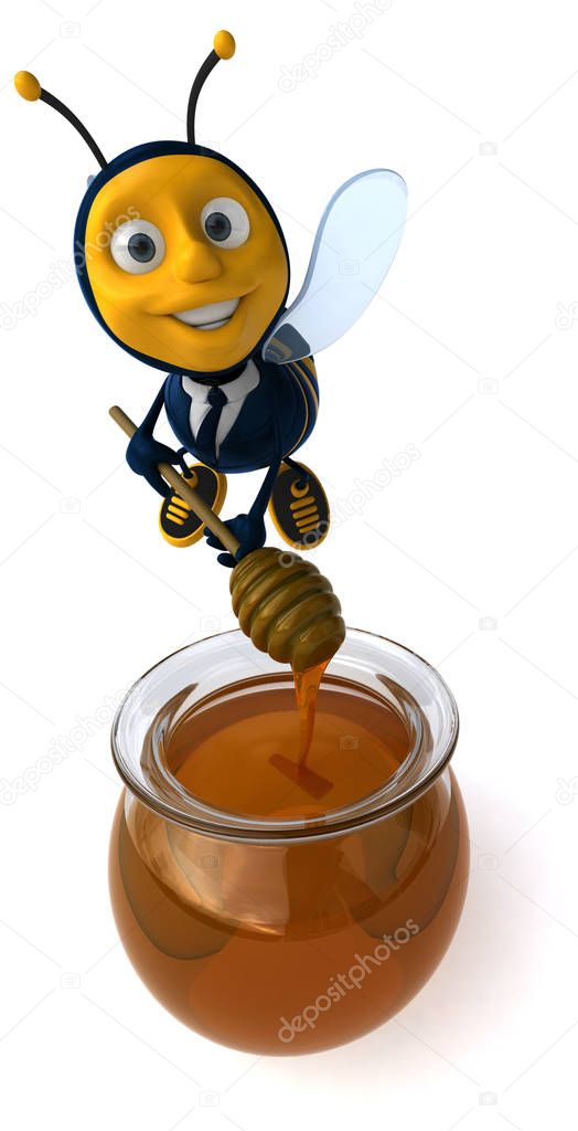 Fun bee with honey 