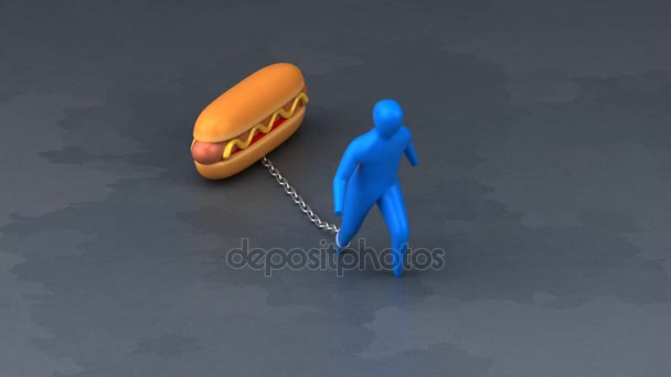Börda symbol med hotdog — Stockvideo