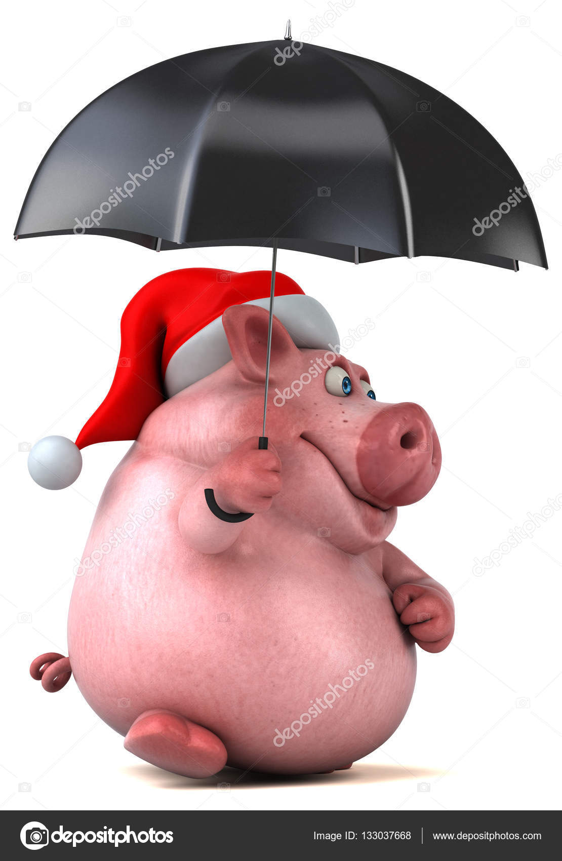 Fun pig with umbrella — Stock Photo © julos #133037668