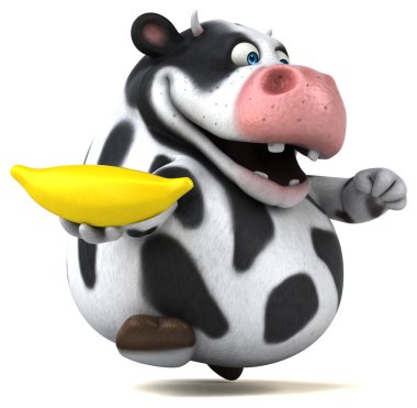 çizgi film karakteri holding muz 