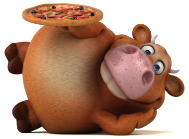 çizgi film karakteri pizza holding 