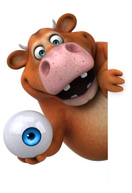 çizgi film karakteri holding göz 