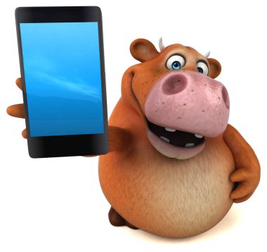 çizgi film karakteri holding telefon