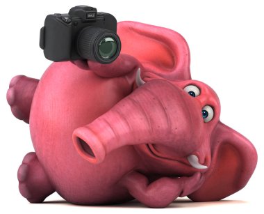 çizgi film karakteri holding kamera 