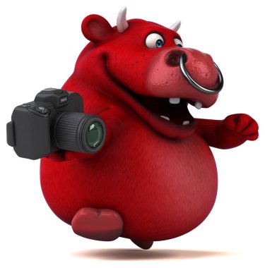 çizgi film karakteri holding kamera 