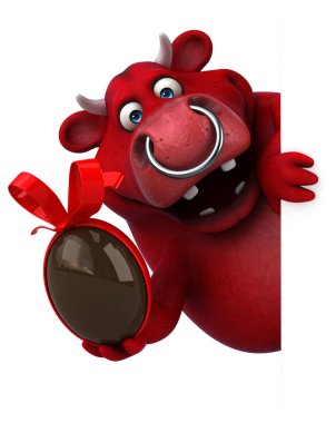 çizgi film karakteri holding Paskalya yortusu yumurta  