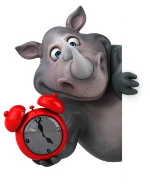 çizgi film karakteri holding saat 